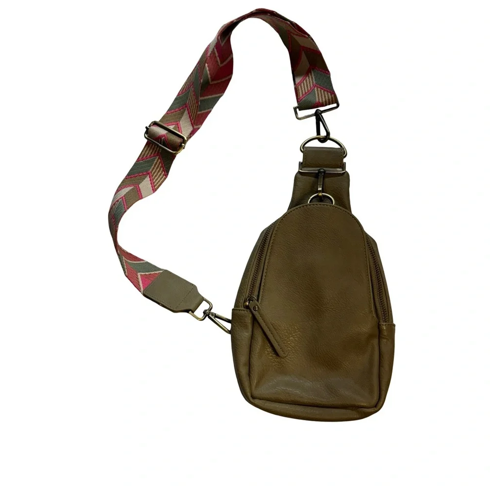 Urban Originals Beige Crossbody Bag with Patterned Strap - Picture 5 of 10